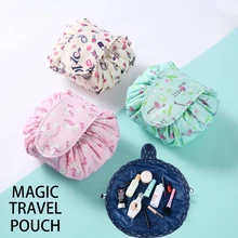 

Women Drawstring Cosmetic Bag Fashion Travel Makeup Bag Organizer Make Up Case Storage Pouch Toiletry Beauty Kit Box Wash Bag