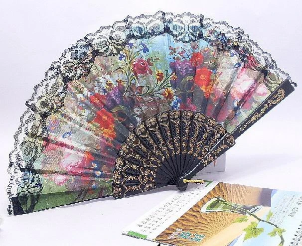 

Free Shipping 130pcs/lot for flower dance fan,party fan,Spanish lace fan