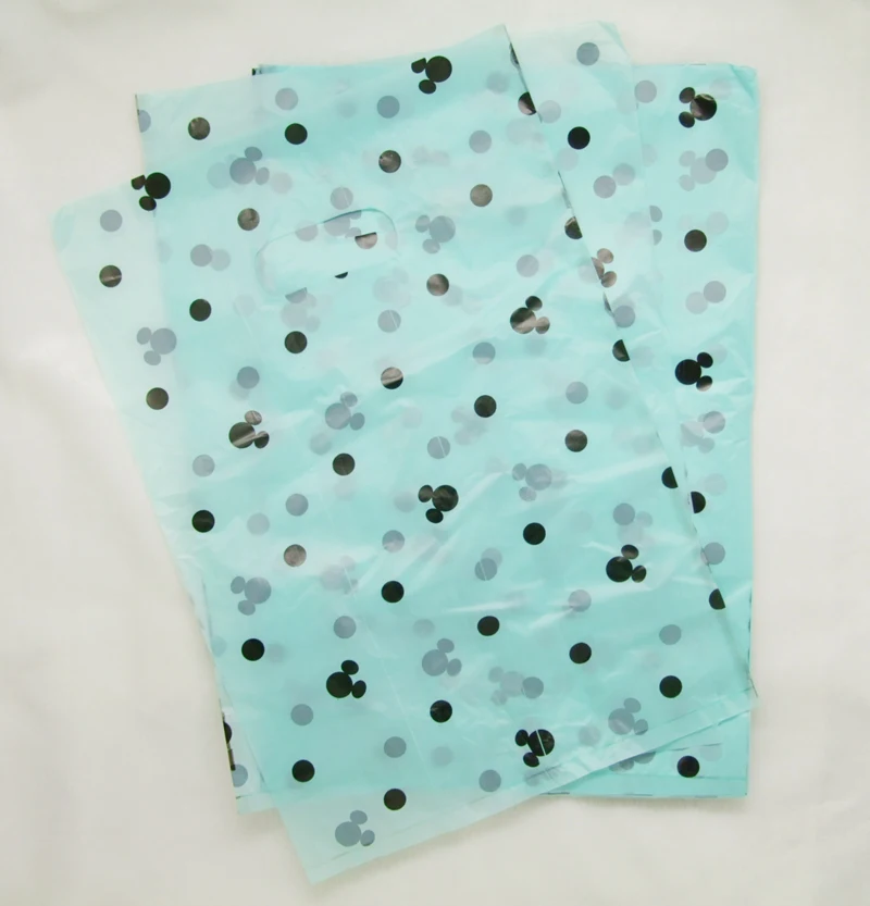 

20Pcs/Lot Mint Green Mickey and point plastic gift bags two face 20cm width 30cm length PE