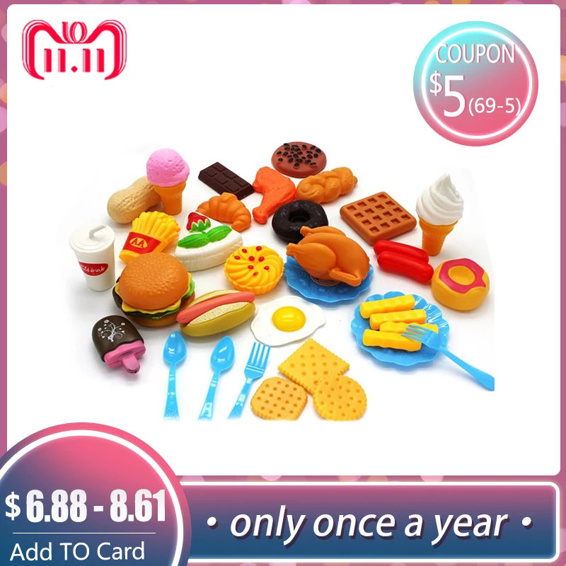 LeadingStar Plastic Fast Food Playset Mini Hamburg French Fries Hot Dog Ice Cream Cola Food Toy for Children Pretend Play Gift LeadingStar Plastic Fast Food Playset Mini Hamburg French Fries Hot Dog Ice Cream Cola Food Toy for Children Pretend Play Gift