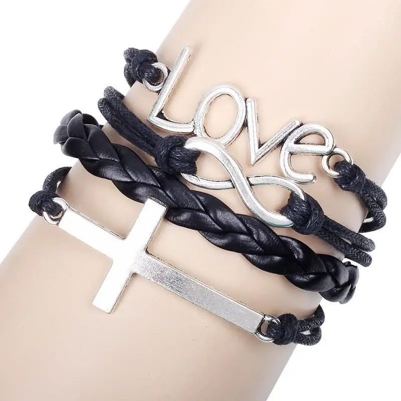 

,New Year Christmas Gifts Bangle love Cross infinite handwoven bracelet Personalized Bracelet