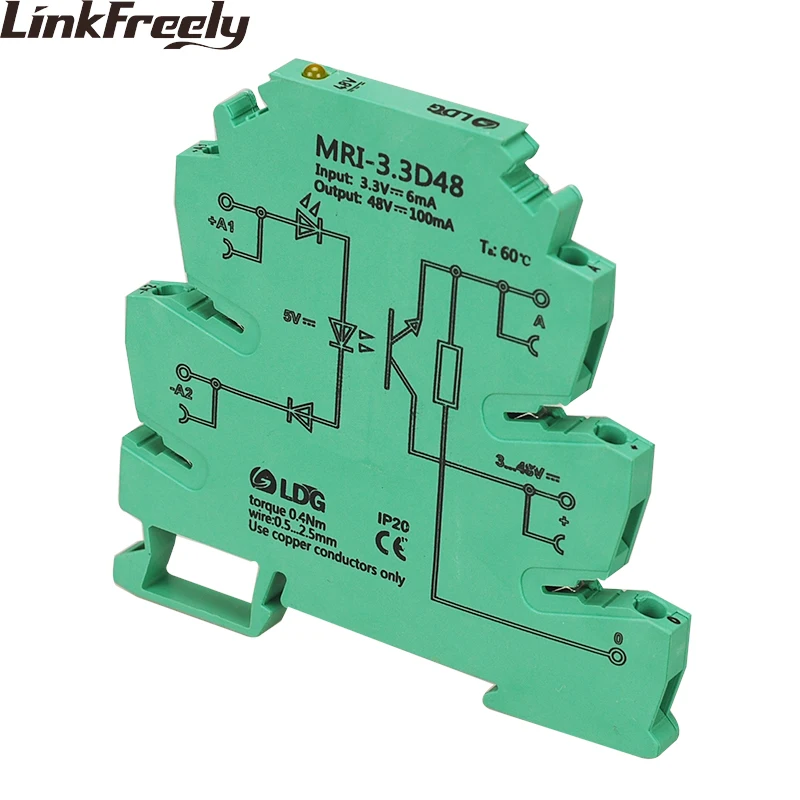 MRI-3.3D48 вход 3,3 В DC выход 3-48 В DC фотоэлектрический Соединительный интерфейс реле модульный оптрон изоляция ПЛК релейная плата