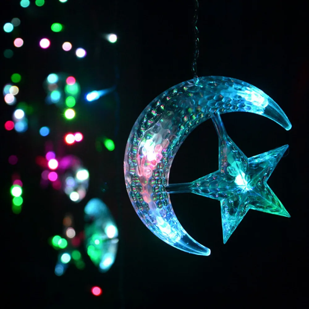 QIFU Moon Star Светодиодная лента EID Mubarak Light Happy Ramadan украшение исламский, мусульманский вечерние Декор ислам ic Декор Eid Al Adha