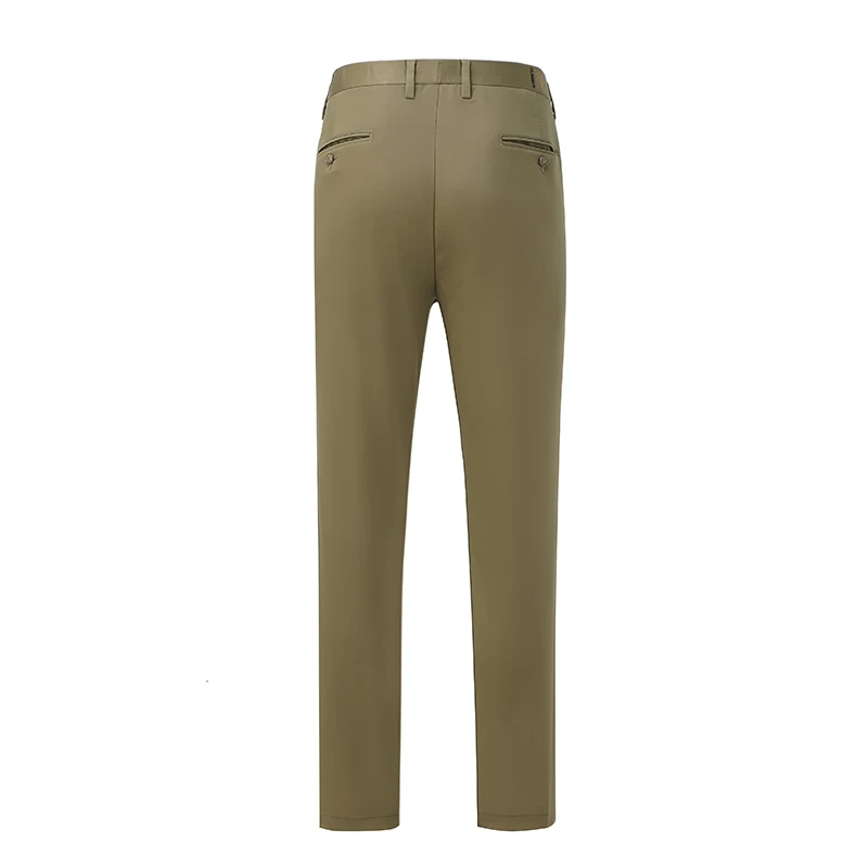 QUANBO Big Size 44 46 48 50 52 Mens Pants Wrinkle Free Business Elasticity Casual Pants Straight Slim Fashion Male Trousers