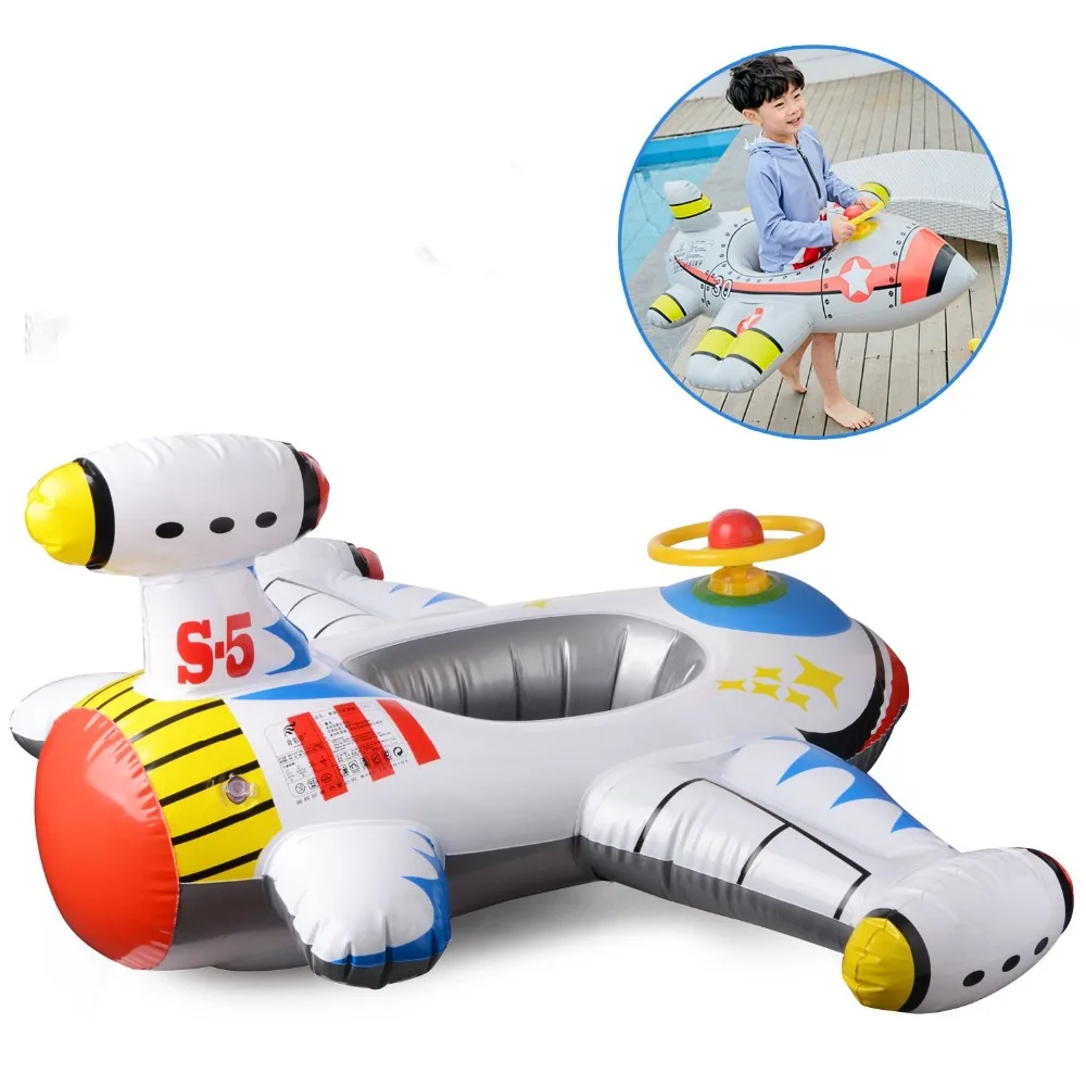 

Kids Ride-on Giant Inflatable Plane Ride Inflatable Aircraft Kids Swimming Pool Float Raft Pool Rafts Summer Water Sports Toy