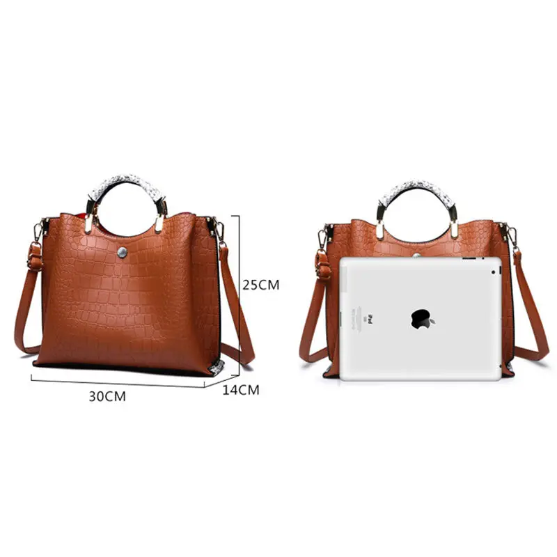 امرأة الأزياء جلد التمساح مصمم حقائب اليد الفاخرة جودة سيدة الكتف Crossbody أكياس مهدب حقيبة ساعي