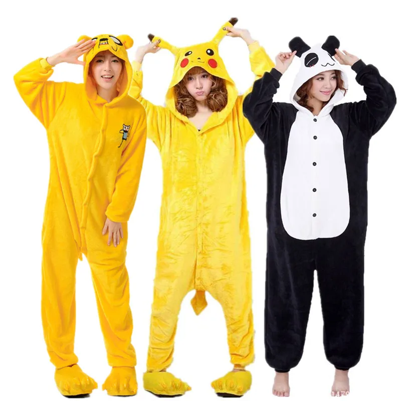 Мягкий Покемон Пикачу Комбинезоны Для женщин Kigurumi пижамы Миньоны для взрослых