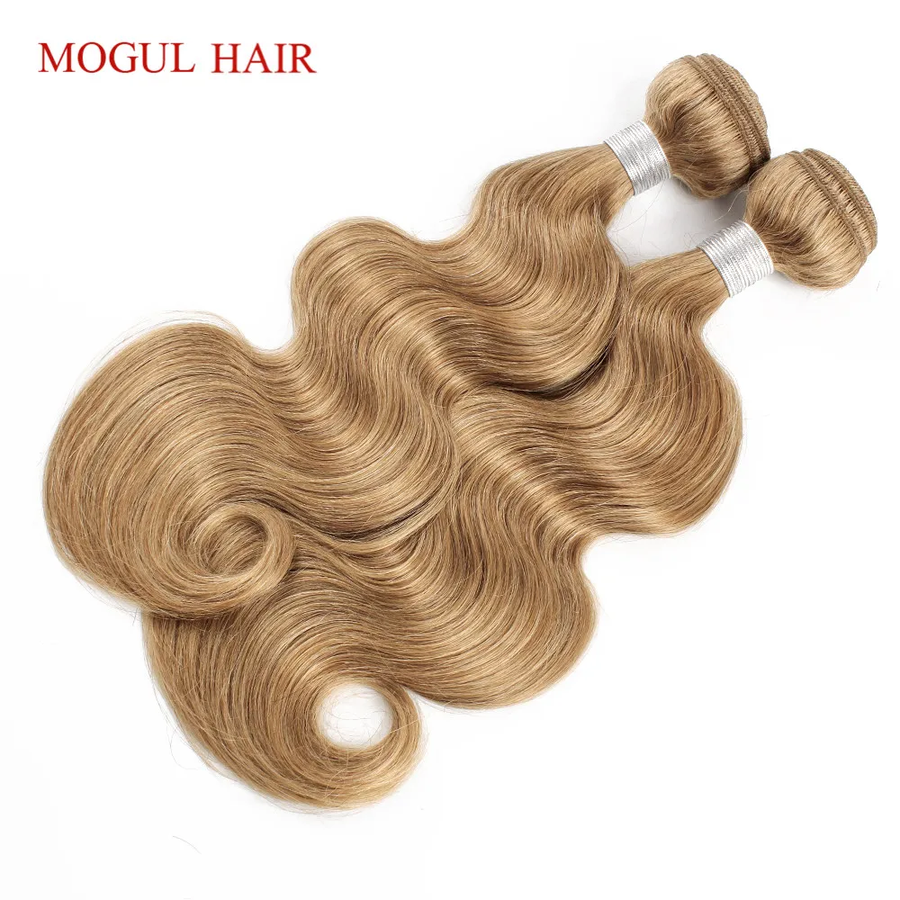 Mogul Hair Body Wave Color 8 Ash Blonde Color 27 Honey Blonde Color 30 Indian Body Wave Hair Bundles Remy Human Hair Extension