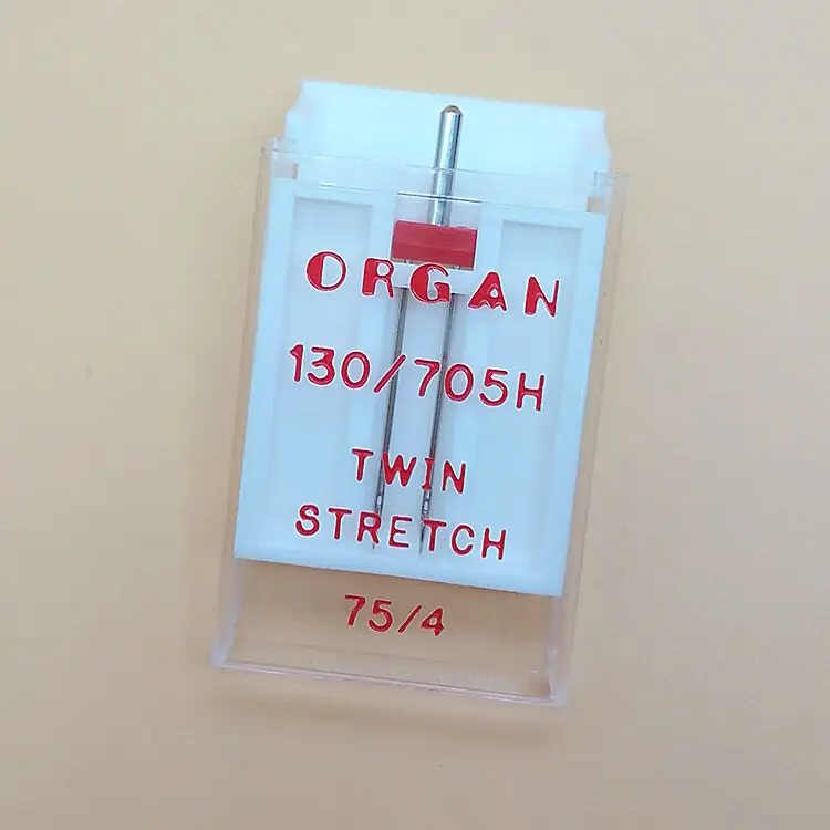 

twin stretch Organ Needles 130/705H size 75/4 For Stretch Knitting Fabric Domestic Sewing Machine Twin Needle