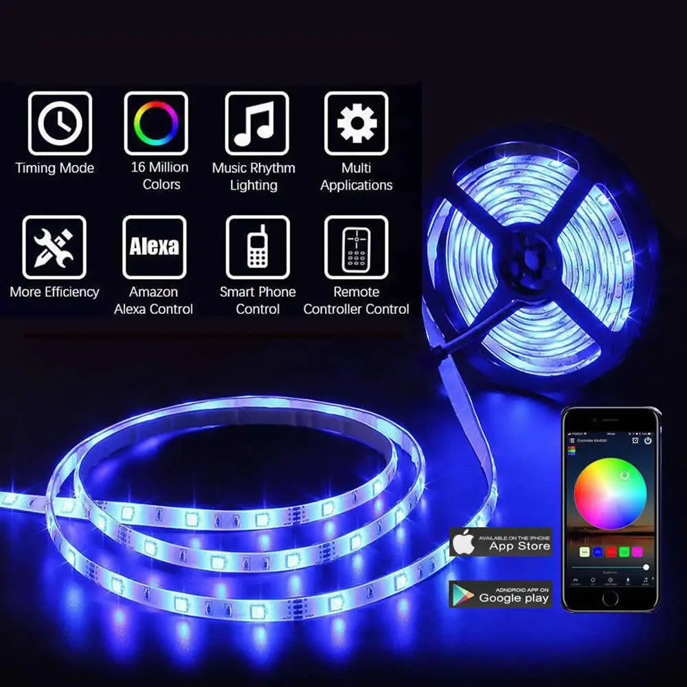 DC12V 5050SMD RGB WIFI Светодиодная лента 10 м 5 умная гибкая света волшебное домашнее