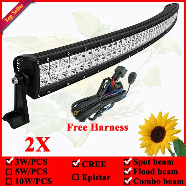 50inch Curved 288W LED Work Light Bar Combo Beam Off Road Truck 4WD Boat SUV DRL