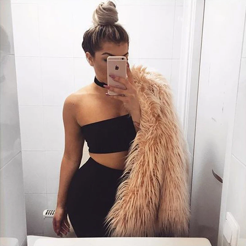 Plus size 3XL Faux Fur Coat Women Fluffy Warm Plush Oversized Jacket Female Outerwear Chic Black Winter Long Hairy Overcoat 2017