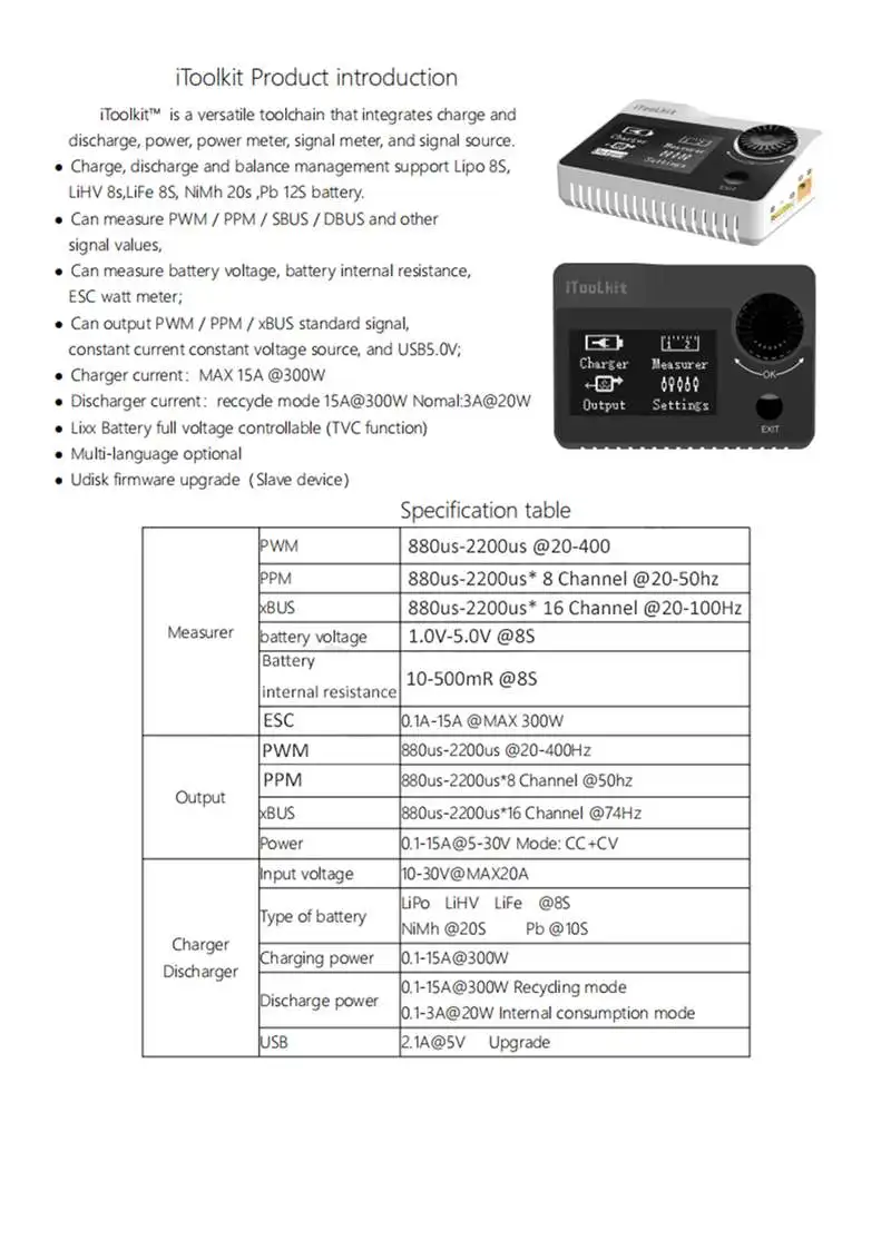 ToolkitRC M8 DC 300 W 15A Батарея баланс Липо Зарядное устройство Dis Зарядное устройство для 2-8 S Lipo Батарея для RC FPV Racing Drone Quadcopter модели