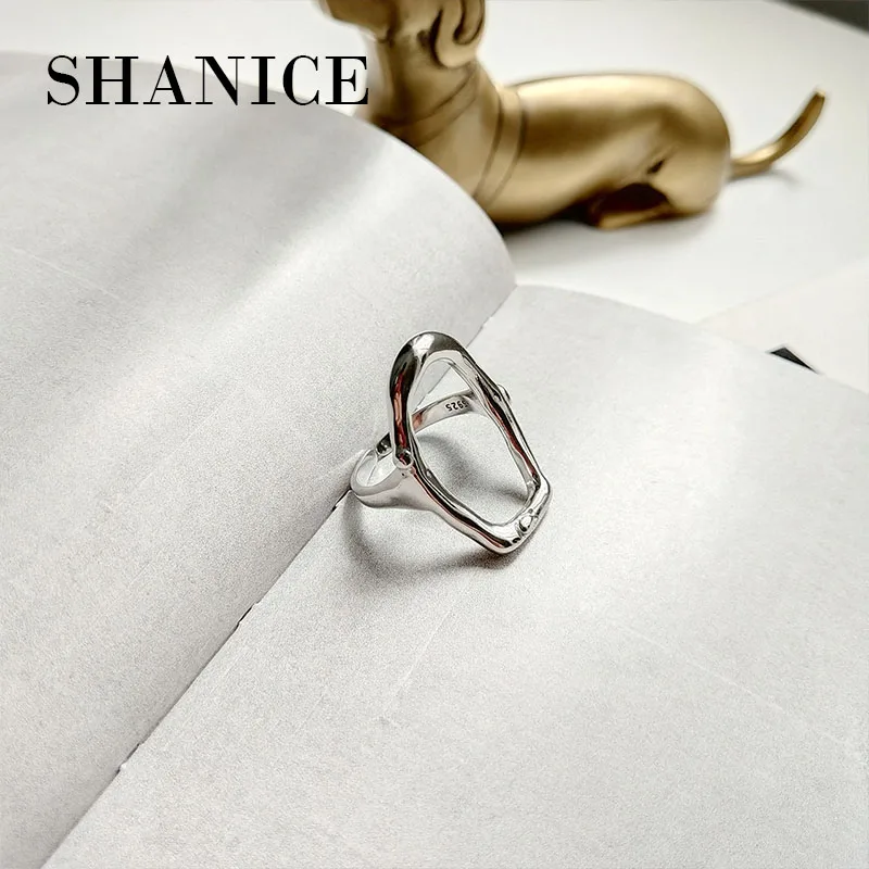 Shanice в Корейском стиле Dongdaemun 925 пробы серебро Открытое кольцо простой дикий