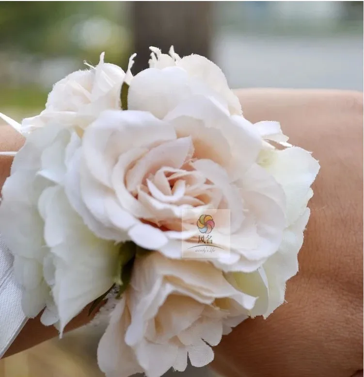 Бутоньерки на выпускной,, новинка, свадебные корсажи и Бутоньерки для невесты, жениха, розы на запястье - Цвет: Wrist 1