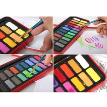 24 цвета, гуашь, одноцветная краска, пигменты, набор для планшета, 1 шт., кисть для краски и коробка для начинающих, водные цветные товары для рукоделия