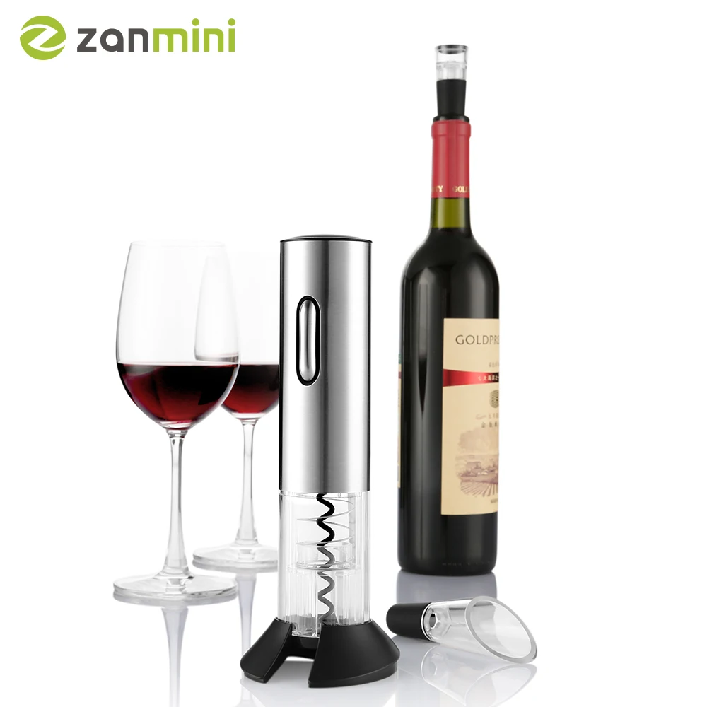 

Zanmini Automatic Electric Wine Bottle Opener Kit Automatic Corkscrew Electric Wine Opener Cordless With Vacuum Stopper EU PLUG