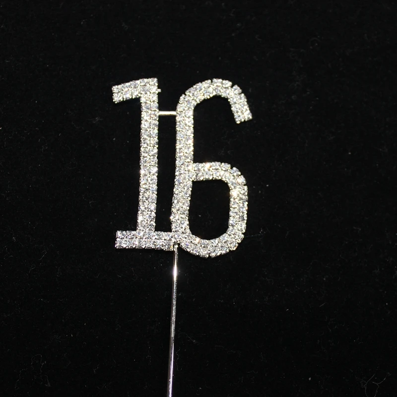 Торт Топпер Свадебная цифра серебряный хрусталь С днем рождения Бумага для торта Topper Номер Товары для душа