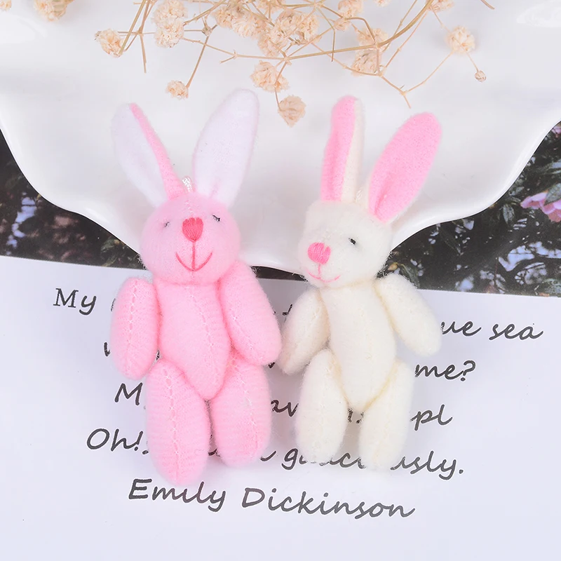 1 шт. 6 см мягкий мини-соединение кролик кулон плюшевый кролик для брелок букет игрушка кукла DIY украшения подарки 3 цвета
