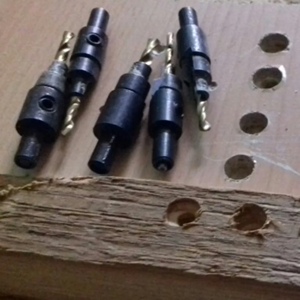 5pcs Wood Counter Sink Woodworking Countersink Drill Bit Screw Drill