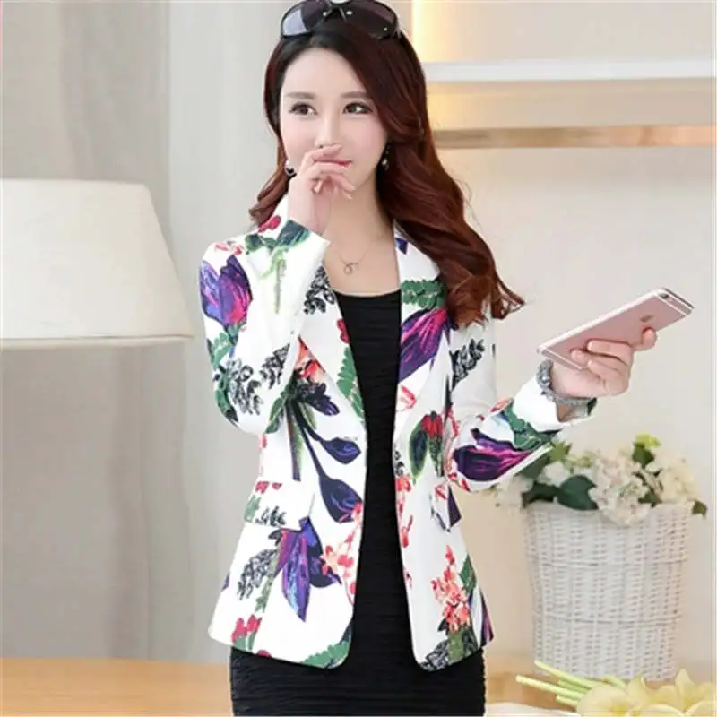 2019 New Women Floral Blazer Elegant Single Breasted Flower Print Blazers Casual Jacket Female Office Work Suit Blazers 609 2019 New Women Floral Blazer Elegant Single Breasted Flower Print Blazers Casual Jacket Female Office Work Suit Blazers 609
