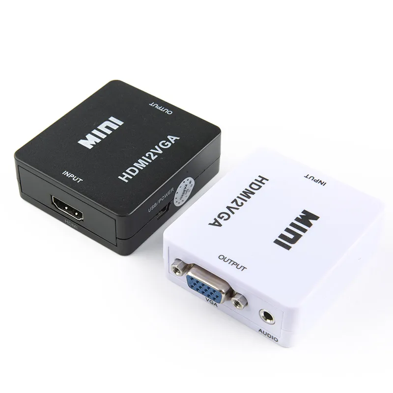 Mini HDMI to VGA Adapter Support Audio and Video (CVBS) to HDMI Converter RCA AV/CVSB L/R Video 1080P AV2HDMI