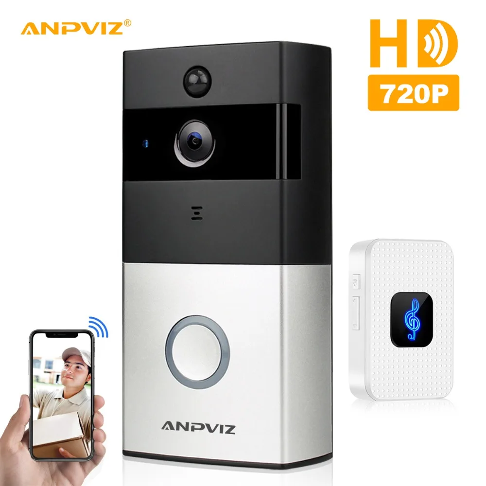 

Anpviz 720P WiFi Video Doorbell Camera IP Wireless Ring Door bell Two-Way Audio APP Control iOS Android Battery Powered