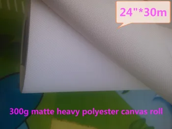 

300g heavy matt polyester canvas roll for inkjet printer 24in