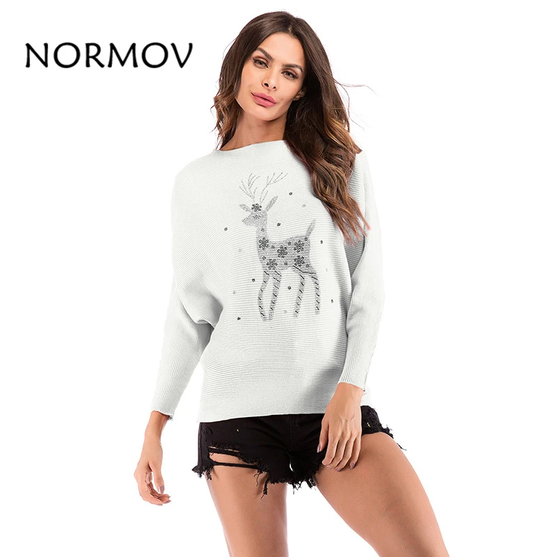 NORMOV Sweater Women Winter 17 Colors Solid Color Fashion Knit Printed Slim Loose Cotton Pullover Warm | Женская одежда