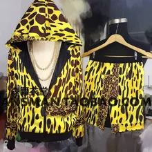 Мужской DJ ночном клубе певица право чжи-long же пункт сценические костюмы vstinus барокко Леопард бейсбольная форма пальто костюм с шортами