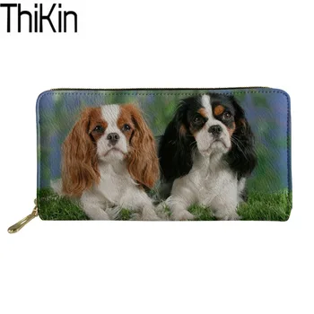 

Thikin Women's Phone Purse King Charles Spaniel Printing Long Wallets for Credit Card Ladies Clutch Money Bags Girls Coin Pouch