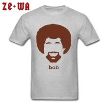 Artist Bob Ross Футболка мужская забавная аутентичная афро футболка Летняя с принтом уличная футболка с буквенным принтом Повседневная серая футболка оверсайз