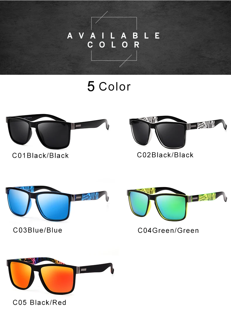 Классические квадратные поляризованные солнцезащитные очки мужские и женские брендовые дизайнерские винтажные очки для вождения Ретро