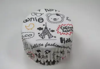 

4.5inch 500pcs/lot cute love animals tower cupcake liners baking paper cup muffin cases for wedding/festival party Decoration