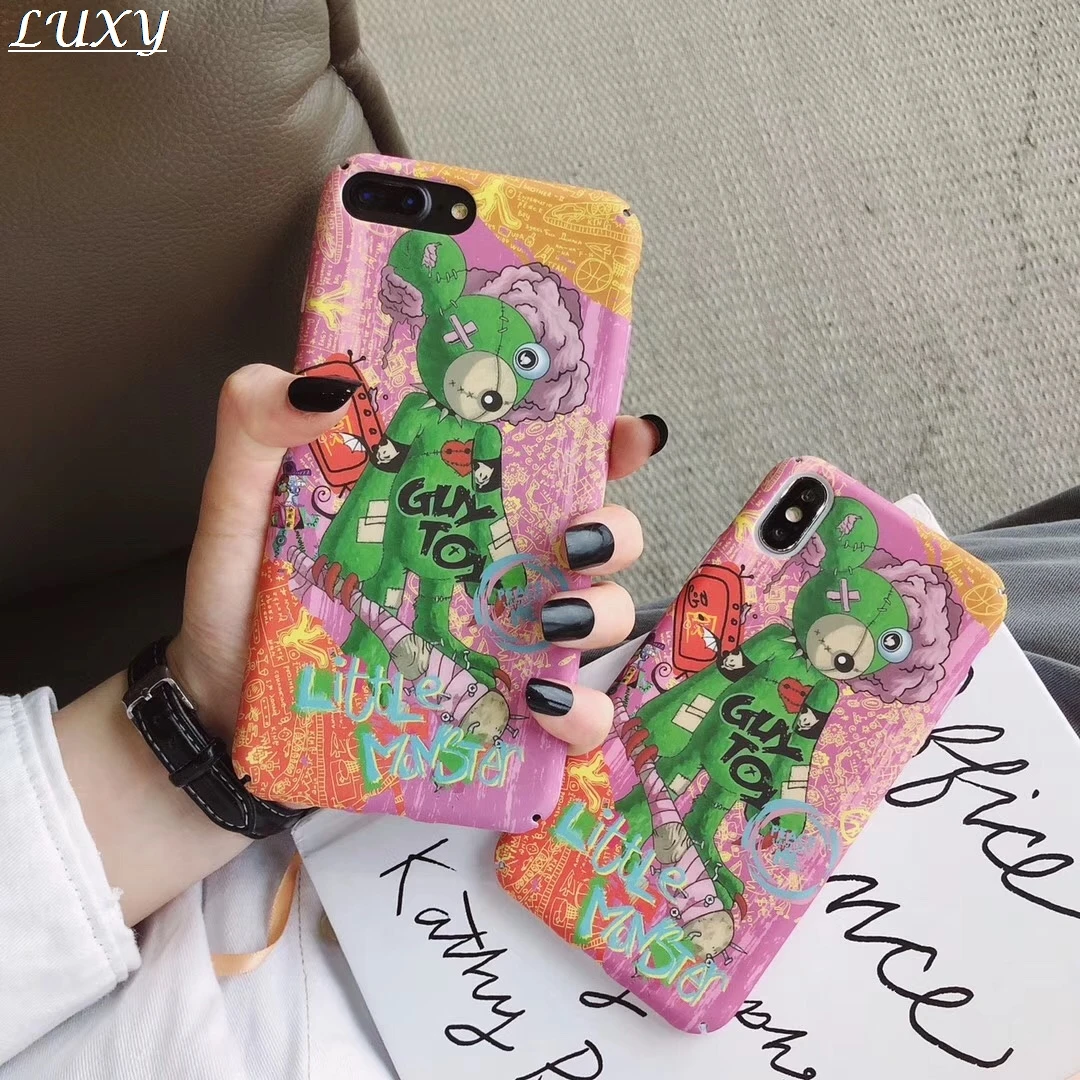 

Fashion Italy brand Embossed matte hard PC phone case cover for iphone 7 7plus 6 6splus 8 8plus x xs max xr Violent puppet capa