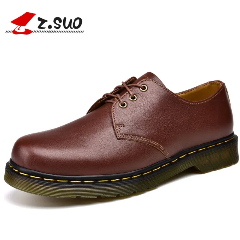 

Z. Suo Spring/Autumn Round Toe Casual men's shoes black shoes men tide low help casual shoes Genuine Leather Oxfords shoes