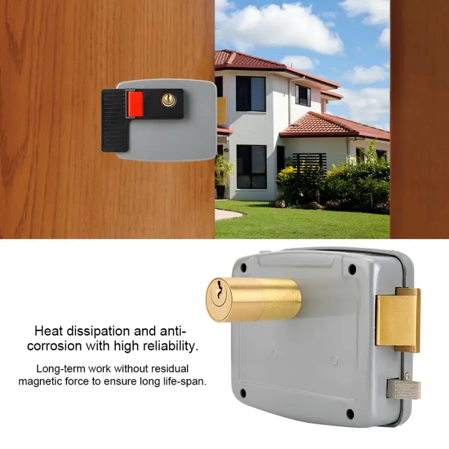 

DC12V Electric Bolt Control Magnetic Door Cathode Lock for Home Video Intercom Door Bell Access Left