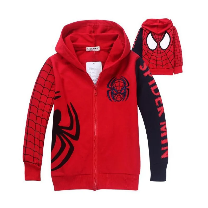 Толстовка для мальчиков с человеком-пауком, Весенняя толстовка с рисунком Человека-паука, топы с длинными рукавами для мальчиков, Детская куртка свитер для мальчиков детская одежда