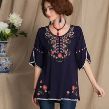 Винтажное женское мини-платье в стиле хиппи 70s с мексиканской цветочной вышивкой, Женская одежда из мягкого хлопка, летние платья Vestidos