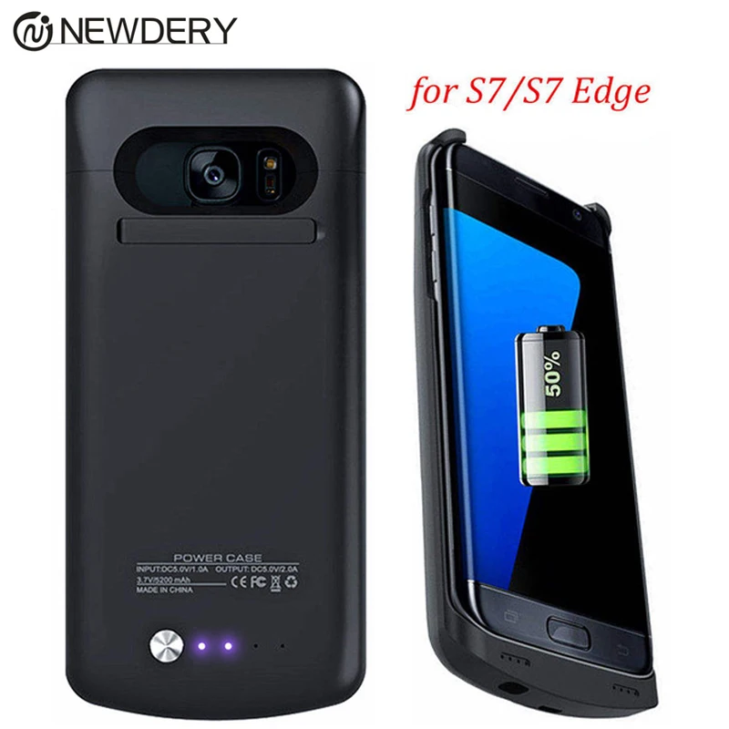 

5200mAh Portable Power Bank Pack Backup External Charger Charging Battery Protective Case Cover For Samsung Galaxy S7 S7Edge