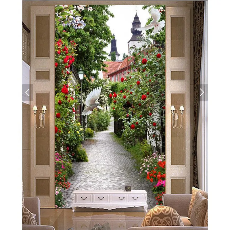 

Home Decor wall paper 3d art mural HD European-style garden flowers covering Modern Wall Painting For Living Room wallpaper