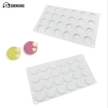 

SHENHONG 24 Holes Round Cake Mold For Baking Dessert Art Mousse Silicone Decoratin Mould Silikonowe Moule Pastry Chocolate Pan