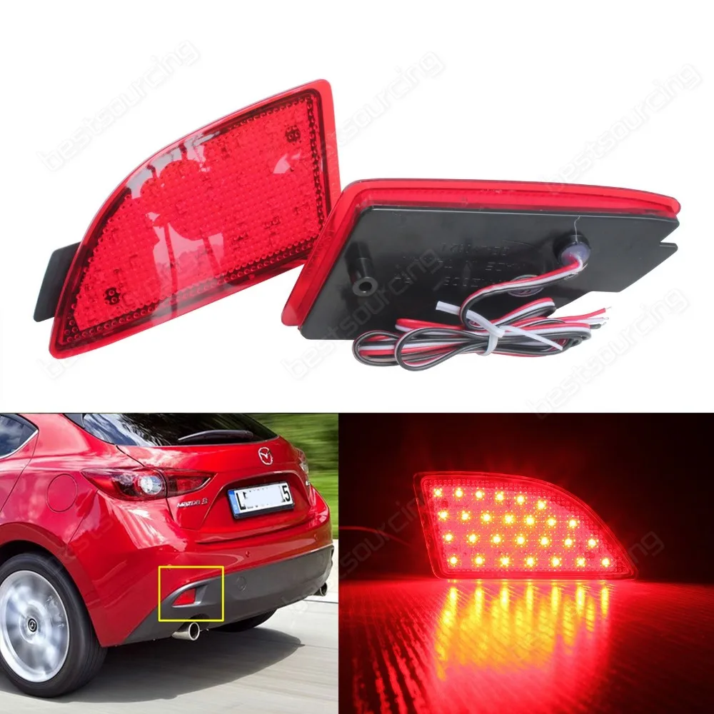 

2009-2013 Mazda3Axela Axela BM Axela BL Red LED Rear Bumper Reflector Brake Stop Tail Light(CA241)