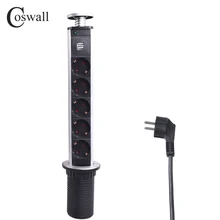 COSWALL 16A PULL POP UP 5 разъем питания 2 usb порт для зарядки кухонные настольные розетки выдвижные столешницы Столешница EU вилка