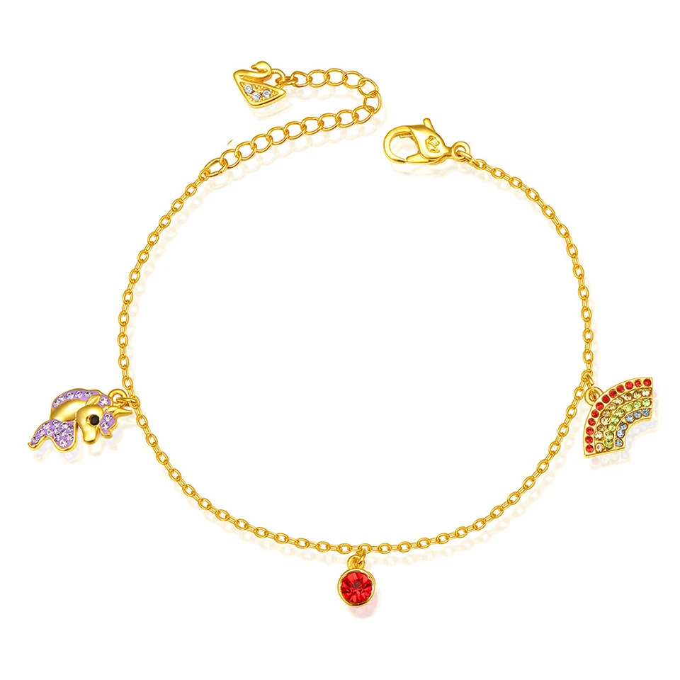 Радужный Браслет Pegasus медный сплав Материал инкрустированный Циркон золотой цвет модные браслеты трендовые женские ювелирные изделия подарок