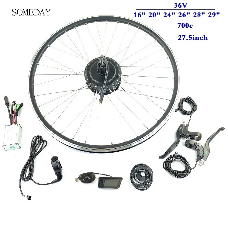 

SOMEDAY 36V350W Ebike conversion kit with LCD7 Display 16 20 24 26 27.5 29 700C rear cassette wheel hub motor with spoke and rim