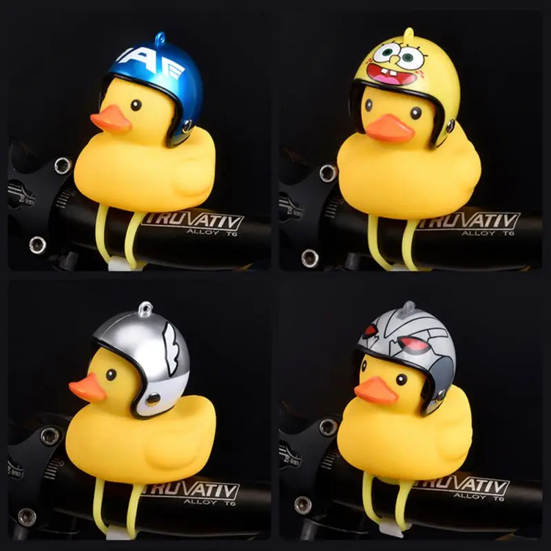 

Bicycle Light Bicycle Duck Bell Motorcycle Little Yellow Duck Wearing Helmet Children With Hard Hat Horn Light