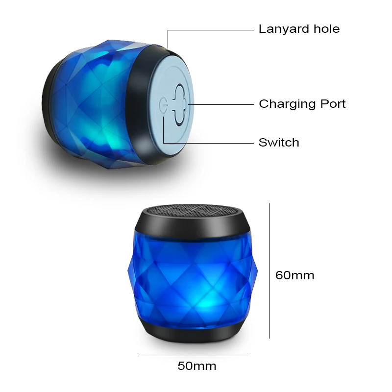 Bluetooth колонка светодиодная мини беспроводная водонепроницаемая портативная