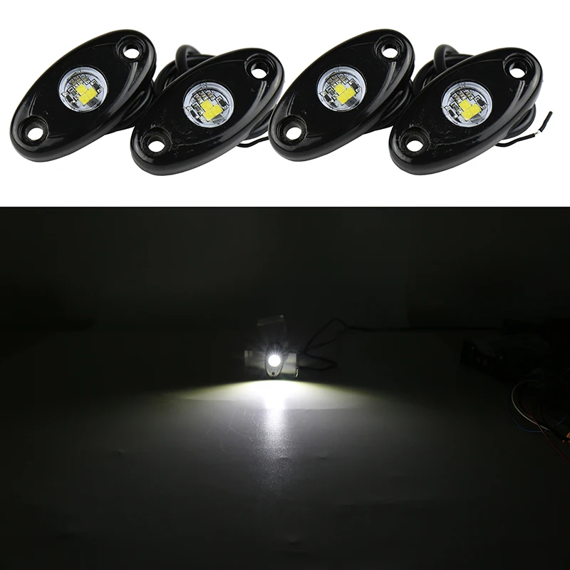 4 9W Under Car Chassis Led lights Decorative Light BlueAmberWhiteRedGreen Color Fits for 4x4 4WD wrangler A4