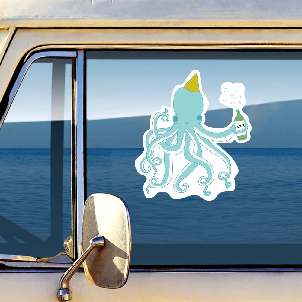 Diamond Laptop Sticker You're A Gem Quote Cheer Cup Octopus Decal Car Body Decorative Creative Vinyl  Waterproof  Decals (2)